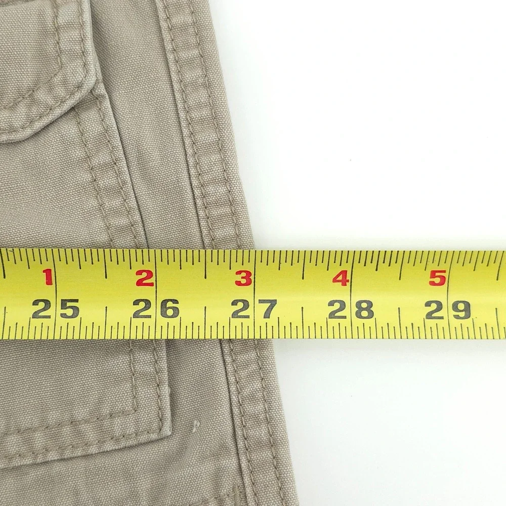 Cabelas Mens Cargo Shorts 44 Khaki Tan Pleated Cotton Canvas Rugged Hiking